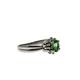 Earth's Song - Vintage Platinum Green Garnet & Diamond Ring (VR819)
