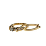 Glittering Bow - Vintage 14K Gold Natural Diamond Wedding Ring Set (VR1044)
