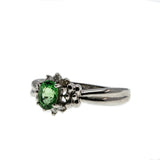 Earth's Song - Vintage Platinum Green Garnet & Diamond Ring (VR819)