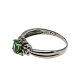 Earth's Song - Vintage Platinum Green Garnet & Diamond Ring (VR819)