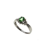 Earth's Song - Vintage Platinum Green Garnet & Diamond Ring (VR819)