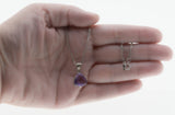 Striking - Estate Sterling Silver Amethyst Solitaire Pendant & Chain (EP056)