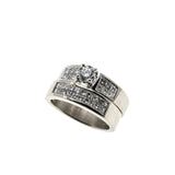 Mesmerizing - Vintage 14K White Gold Natural Diamond Wedding Ring Set (VR1046)