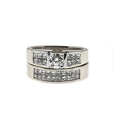 Mesmerizing - Vintage 14K White Gold Natural Diamond Wedding Ring Set (VR1046)
