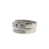Mesmerizing - Vintage 14K White Gold Natural Diamond Wedding Ring Set (VR1046)