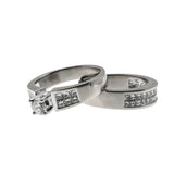 Mesmerizing - Vintage 14K White Gold Natural Diamond Wedding Ring Set (VR1046)