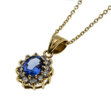 Tantalizing Tanzanite - Vintage 14K Gold Tanzanite & Diamond Cluster Pendant With Chain (VP176)