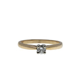 Simply Yes! - Vintage 18K/14K Gold Natural Diamond Solitaire Engagement Ring (VR1048)