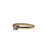 Simply Yes! - Vintage 18K/14K Gold Natural Diamond Solitaire Engagement Ring (VR1048)