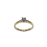Simply Yes! - Vintage 18K/14K Gold Natural Diamond Solitaire Engagement Ring (VR1048)