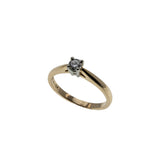 Simply Yes! - Vintage 18K/14K Gold Natural Diamond Solitaire Engagement Ring (VR1048)