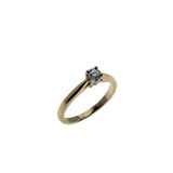 Simply Yes! - Vintage 18K/14K Gold Natural Diamond Solitaire Engagement Ring (VR1048)