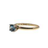 Classic Blue - Vintage 14K Gold Natural London Blue Topaz Solitaire Ring (VR1049)