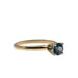 Classic Blue - Vintage 14K Gold Natural London Blue Topaz Solitaire Ring (VR1049)