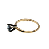 Classic Blue - Vintage 14K Gold Natural London Blue Topaz Solitaire Ring (VR1049)