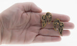 Olé - Estate Gold Plated Fifth Avenue Collection 'Butler Madrid' Austrian Swarovski Crystal Rhinestone  & Black Enamel Clip-On Earrings (EE201)