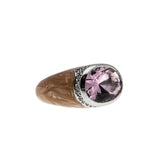 Retrofabulous - Vintage Sterling Silver Crystal Enamelled Ring (VR1056)