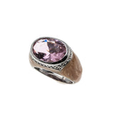 Retrofabulous - Vintage Sterling Silver Crystal Enamelled Ring (VR1056)