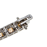 Canary Yellow Adornment - Vintage Sterling Silver Radiant Cut Cubic Zirconia Tennis Bracelet (VB133)