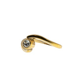 Simplicity - Vintage Signed 'Sarah Coventry' Gold Plated Crystal Rhinestone Solitaire Ring (VR1051)