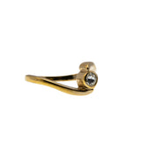Simplicity - Vintage Signed 'Sarah Coventry' Gold Plated Crystal Rhinestone Solitaire Ring (VR1051)