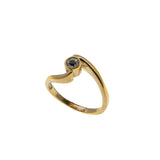 Simplicity - Vintage Signed 'Sarah Coventry' Gold Plated Crystal Rhinestone Solitaire Ring (VR1051)