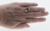 Sarah Coventry - Vintage Gold Plated Simulated Jade & Pearl Bypass Ring (VR1053)