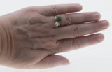 Sarah Coventry - Vintage Gold Plated Simulated Jade & Pearl Bypass Ring (VR1053)