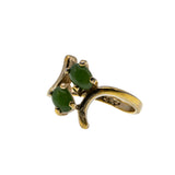 Sarah Coventry - Vintage Gold Plated Simulated Jade Bypass Ring (VR1054)