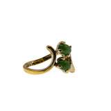 Sarah Coventry - Vintage Gold Plated Simulated Jade Bypass Ring (VR1054)