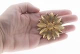 Flower Power - Vintage Signed 'Sarah Coventry' Gold Plated Double Petal Layer Flower Brooch (VBR217)