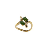 Sarah Coventry - Vintage Gold Plated Simulated Jade Bypass Ring (VR1054)