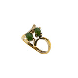 Sarah Coventry - Vintage Gold Plated Simulated Jade Bypass Ring (VR1054)