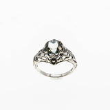 Estate Sterling Silver Natural Green Amethyst (ER433)
