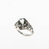 Estate Sterling Silver Natural Green Amethyst (ER433)