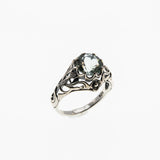 Estate Sterling Silver Natural Green Amethyst (ER433)