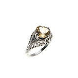 Let The Sun Come In - Estate Sterling Silver Natural Citrine Filigree Ring (ER436)