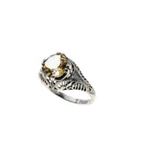 Let The Sun Come In - Estate Sterling Silver Natural Citrine Filigree Ring (ER436)
