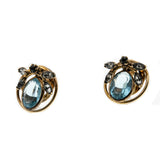 Retro Blossoms - Vintage 12K Gold Filled Paste Screw Back Earrings (VE374)