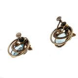 Retro Blossoms - Vintage 12K Gold Filled Paste Screw Back Earrings (VE374)