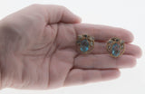 Retro Blossoms - Vintage 12K Gold Filled Paste Screw Back Earrings (VE374)