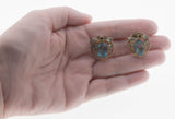 Retro Blossoms - Vintage 12K Gold Filled Paste Screw Back Earrings (VE374)