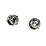 Grandeur Sparklers - Estate Sterling Silver Cubic Zirconia Stud Earrings (EE205)