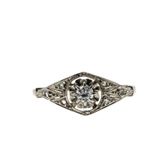 Bijou Français - Edwardian French Eagle Head Hallmark 18K Gold Natural Old European Cut & Rose Cut Diamond Ring (EDR100)