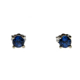 Brilliant Skies - Estate 14K White Gold Natural Blue Sapphire Stud Earrings (EE213)