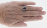 Plums & Violets - Estate Sterling Silver Natural Amethyst Filigree Ring (ER297)