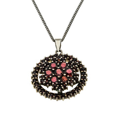 Bohemian Rhapsody - Victorian 900 European Silver Natural Bohemian Garnet Pendant & Chain (VICP122)
