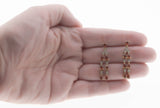 Glittering Dreams - Vintage 10K Gold Natural Garnet & Diamond Dangly Earrings (VE382)