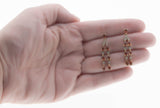 Glittering Dreams - Vintage 10K Gold Natural Garnet & Diamond Dangly Earrings (VE382)