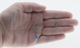 Raindrops - Estate 10K White Gold Natural Swiss Blue Topaz & Diamond Pendant & 14K Chain (EP062)